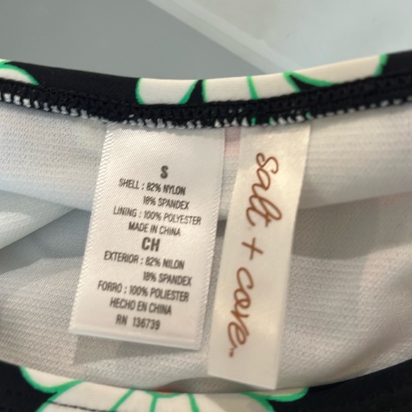 NWT SALT + COVE Women Daisy Floral Black Bikini Bottoms Swimsuit S Small - Picture 4 of 6